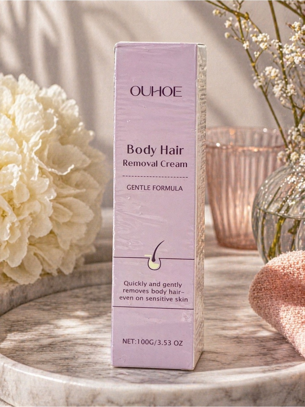 OUHOE Body Hair Removal Cream – Gentle Formula| Sensitive Skin-NIB